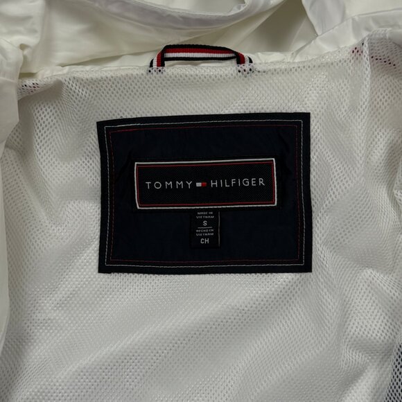 Tommy Hilfiger Windbreaker Jacket Colorblock Navy Red White Zip Front Size S - Picture 8 of 9